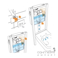 Підвісний унітаз безободковий Cersanit Carina CleanOn + інсталяція Cersanit Aqua 02 Mech QF + панель змиву Movi B208