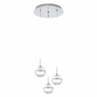 Люстра Eglo Montefio 93709 хай-тек, модерн, сталь, стекло, хрусталь, хром, белый, прозрачный