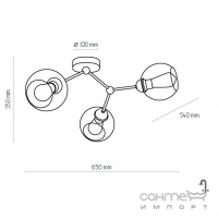 Люстра современная TK-Lighting FAIRY 4372 Черный, Графитовое Стекло 