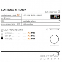 Светильник потолочный Azzardo Cortona 41 4000K AZ2736 черный