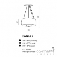 Світильник підвісний Azzardo Cosmo 2 AZ1060 чорний