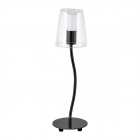 Настільна лампа Eglo Noventa 95008 хай-тек, модерн, сталь, скло, чорнений нікель, прозорий, білий