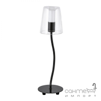 Настільна лампа Eglo Noventa 95008 хай-тек, модерн, сталь, скло, чорний нікель, прозорий, білий