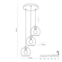 Люстра-подвес современная TK-Lighting SANTINO 2795 Хром, Графитовое Стекло 