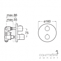 Змішувач-термостат для ванни/душа прихованого монтажу Roca T-500 A5A2A18C00 хром