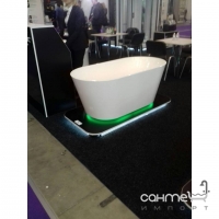 Окремостояча ванна зі штучного каменю з нижнім LED-підсвічуванням Polimat Ida 150x75 00301 біла