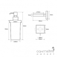 Дозатор для жидкого мыла настенный стеклянный 250мл. Bemeta Beta, арт. 132109017