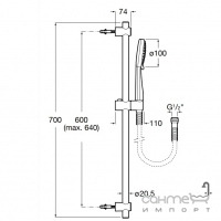 Душевой гарнитур Roca Stella A5B1D03C00 хром