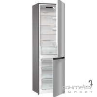Отдельностоящий двухкамерный холодильник с нижней морозильной камерой Gorenje NRK 6201 ES 4 серебристый металлик