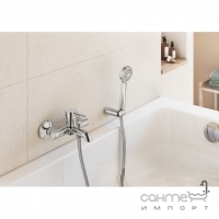Змішувач для ванни з душовим гарнітуром Roca Carelia A5A018AC0K хром