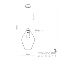 Люстра подвесная TK-Lighting TULON 4191 Черная, Янтарное Стекло