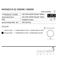 Светильник потолочный Azzardo Monza Round 22 3000K AZ2263 черный
