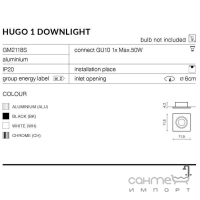 Точковий світильник без вставки Azzardo Hugo 1 Downlight AZ1736 чорний
