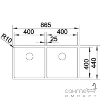 Кухонна мийка Blanco Claron 400/400-IF 521617 дзеркальна нерж. сталь