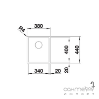 Кухонная мойка Blanco Zerox 340-IF 523096 нержавеющая сталь