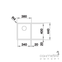 Кухонная мойка Blanco Zerox Durinox 340-U 521556 нержавеющая сталь