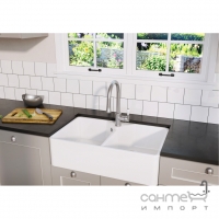 Керамічна кухонна мийка Blanco Villae Double 525164 біла глянсова