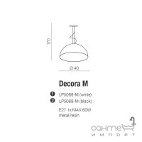 Світильник підвісний Azzardo Decora M AZ2160 білий