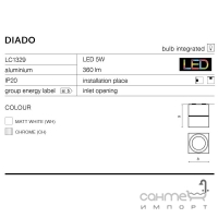 Точковий світильник накладний Azzardo Diado LED 5W 3000K AZ1454 білий