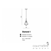 Світильник підвісний Azzardo Diamond 1 AZ2139 чорний