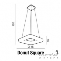 Люстра підвісна Azzardo Donut Square Pendant 46 CCT LED 80W AZ2666 хром, білий акрил