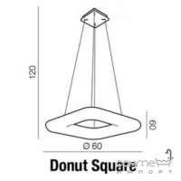 Люстра підвісна Azzardo Donut Square Pendant 60 CCT LED 84W AZ2667 хром, білий акрил