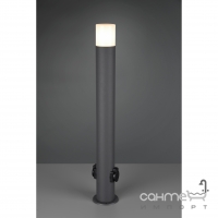 Парковый светильник-столбик со встроенной розеткой Trio HOOSIC 424067142 Антрацит, Белый Акрил