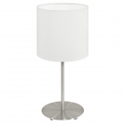 Настільна лампа Eglo Pasteri 95725 хай-тек, модерн, сталь, тканина, сатиновий нікель, білий