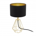 Настольная лампа Eglo Carlton 2 95788 арт-деко, сталь, ткань, латунь, черный, золотой