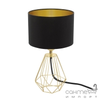 Настольная лампа Eglo Carlton 2 95788 арт-деко, сталь, ткань, латунь, черный, золотой