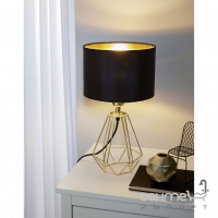 Настільна лампа Eglo Carlton 2 95788 арт-деко, сталь, тканина, латунь, чорний, золотий