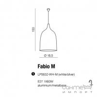 Світильник підвісний Azzardo Fabio M AZ0300 білий, сріблястий