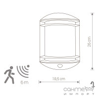 Настенный светильник с датчиком движения Nowodvorski Quartz Sensor 7016 черный