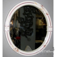 Зеркало в керамической раме Herbeau Old Time 12.04 белое, декор Avenes