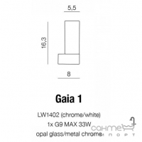 Бра Azzardo Gaia 1 AZ1604 хром, белое стекло