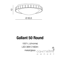 Світильник стельовий Azzardo Gallant 50 round AZ1593 хром, білий, прозоре скло