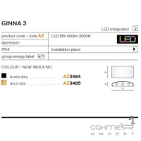Настінний вуличний світильник Azzardo Ginna 3 LED 6W 3000K IP54 AZ3484 чорний