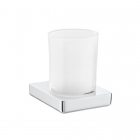 Склянка для зубних щіток настінна Roca Tempo A817021001 хром, біле скло