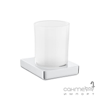 Склянка для зубних щіток настінна Roca Tempo A817021001 хром, біле скло