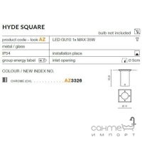 Вкапываемый светильник Azzardo Hyde Square AZ3326 IP54 хром