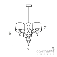 Люстра подвесная Azzardo Impress 3 AZ2900 хром, коричневая ткань