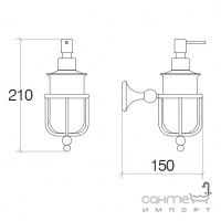 Дозатор для жидкого мыла керамический подвесной Lineabeta Venessia 52904.29 200ml хром