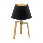 Настільна лампа Eglo Chietino 97515 сталь, дерево, тканина, натуральний, чорний, золото