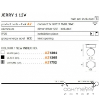 Спот Azzardo Jerry 1 12V AZ1365 black черный