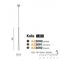 Світильник підвісний Azzardo Kalia LED 7W AZ3092 чорний