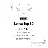 Люстра припотолочная Azzardo Lenox Top 60 DIMM LED 40W AZ3146 черный, медь