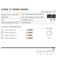 Точечный светильник Azzardo Linda 17 LED 12W 3000K AZ2242 хром