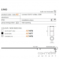 Точковий світильник накладний Azzardo Lino AZ1477 чорний