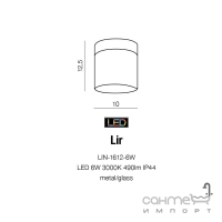 Точечный светильник влагостойкий Azzardo Lir LED 6W 3000K IP44 AZ2068 хром, белое стекло