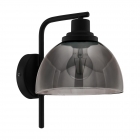 Светильник бра настенный Eglo Beleser 98385 хай-тек, модерн, сталь, дымчатое стекло, черный, черный-прозрачный